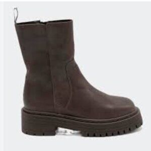 Musse & Cloud Panter Leather Moto Boots Brown Size 40 Eu 9 US